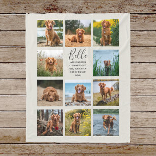 Personalised 11 Photo Collage Light Grey Fleece Blanket