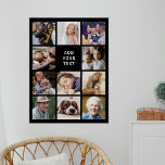 Personalised 11 Photo Collage Poster<br><div class="desc">Personalised photo collage poster featuring a black background that can be changed to any colour,  11 pictures of your choice,  and a simple text template.</div>