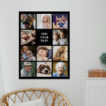 Personalised 11 Photo Collage Poster<br><div class="desc">Illuminate your memories in a new light with our personalised photo collage poster. Set on a sleek black background, customisable to your favourite colour, the poster features 11 of your cherished photos in an eye-catching layout. Accompanied by a simple text template, you can create your story exactly the way you...</div>