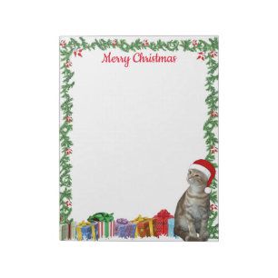 Personalised 11 x 8.5" Christmas Ginger Cat Notepad