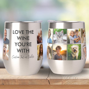 Personalised 12 Photo Collage, Funny Love The Wine