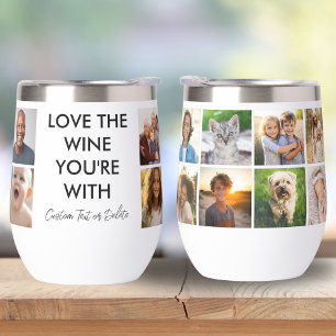 Personalised 12 Photo Collage, Funny Love The Wine