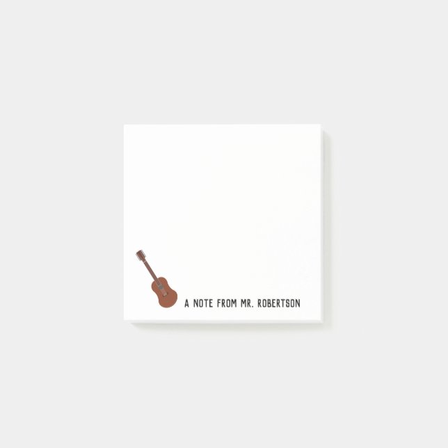 Personalised 12-String Guitar Post-It Notes (Front)