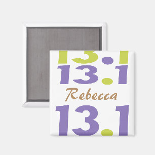 Personalised 13.1 half marathon magnet