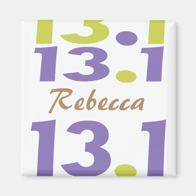Personalised 13.1 half marathon magnet (Front)