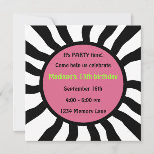 Personalised 13th Birthday Party Invitation