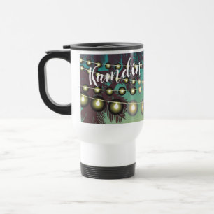 Personalised 15 ounce coffee mug Beach Sunset Palm