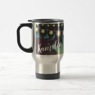 Personalised 15 ounce coffee mug Beach Sunset Palm