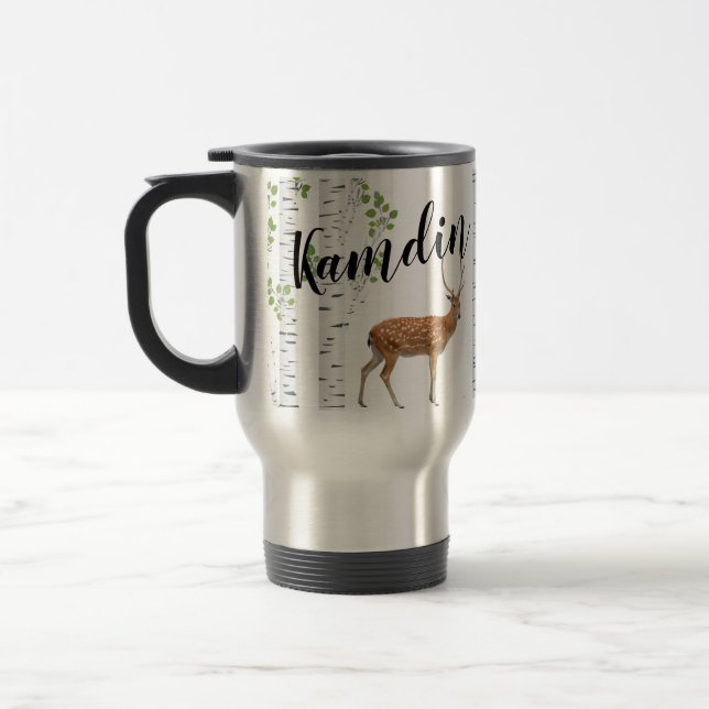 Personalised 15 ounce coffee mug Deer Doe Buck For (Left)