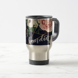 Personalised 15 ounce coffee mug Geometric Navy