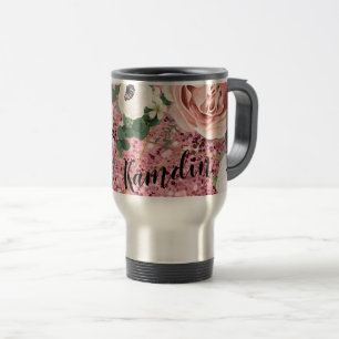 Personalised 15 ounce coffee mug Geometric Rose