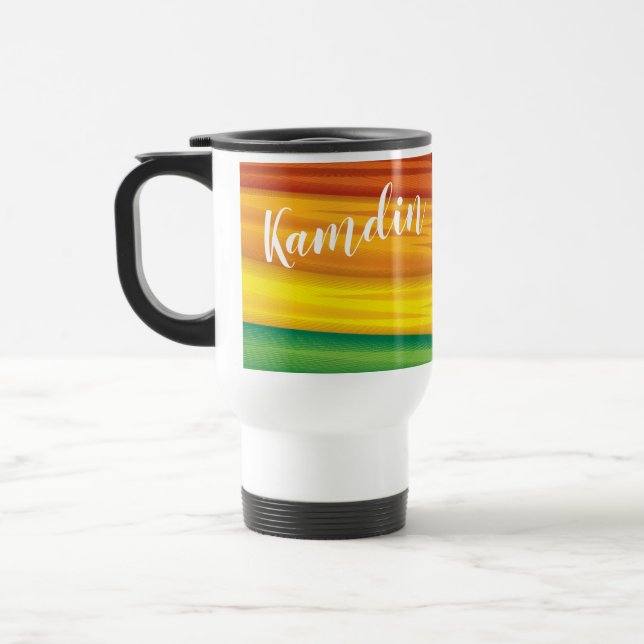 Personalised 15 ounce coffee mug lgbtq rainbow fla (Left)