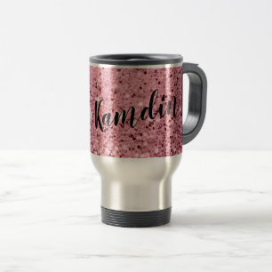 Personalised 15 ounce coffee mug Rose Gold Glitter