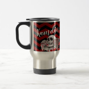 Personalised 15 ounce coffee mug skull Rose Gothic