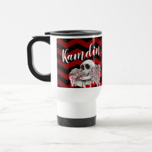 Personalised 15 ounce coffee mug skull Rose Gothic