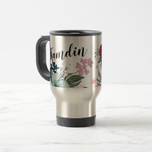 Personalised 15 ounce coffee mug Tropical Flowers