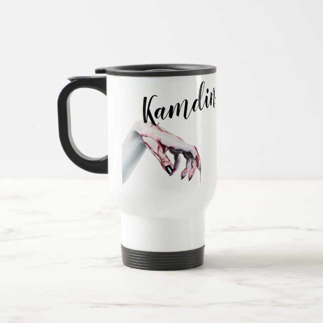 Personalised 15 ounce coffee mug zombie blood drip (Left)
