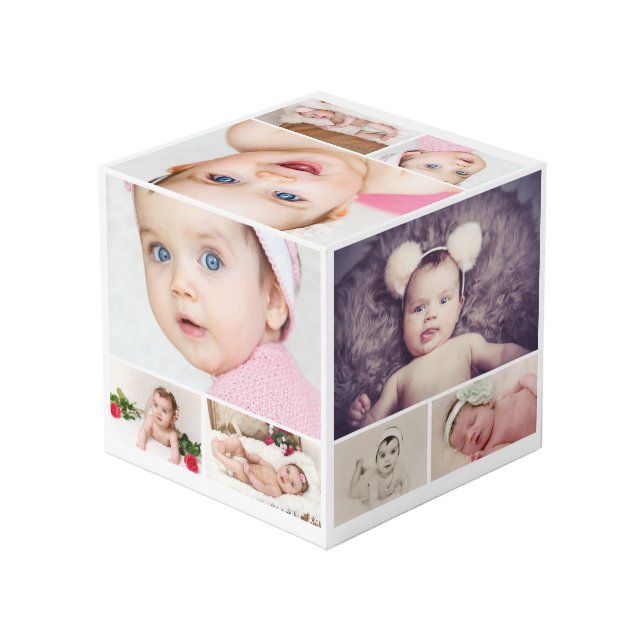 Personalised 15 Photo Template Cube (Back Angled)