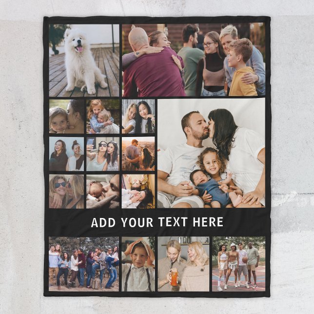 Personalised 16 Photo Collage Fleece Blanket (Creator Uploaded)