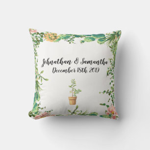 Personalised 16"x16" Throw Pillow Bohemian Cactus