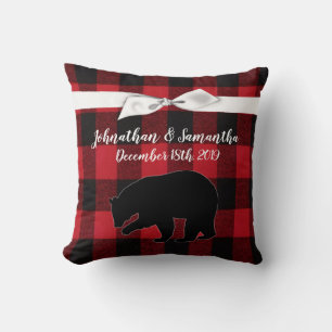 Personalised 16"x16" Throw Pillow Red Buffalo Plai