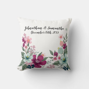 Personalised 16"x16" Throw Pillow Tropical Flowers