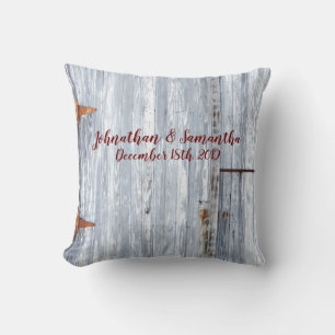 Personalised 16"x16" Throw Pillow White Wash Wood