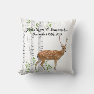 Personalised 16"x16" Throw Pillow XDeer Doe Woodla