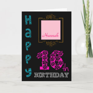 Personalised 16th Birthday Girly Greeting card