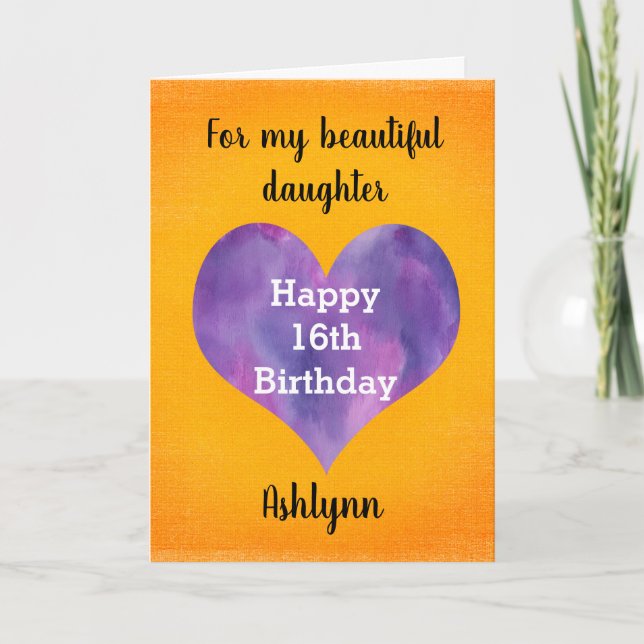 Personalised 16th Fall Birthday Card for Daughter  (Front)