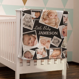 Personalised 17 Baby Photo Collage Fleece Blanket