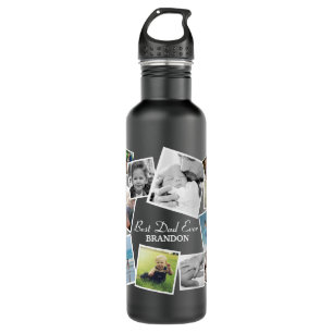 Personalised 17 Dad Photo Collage Father's Day 710 Ml Water Bottle