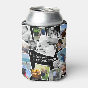 Personalised 17 Dad Photo Collage Father's Day Can Cooler