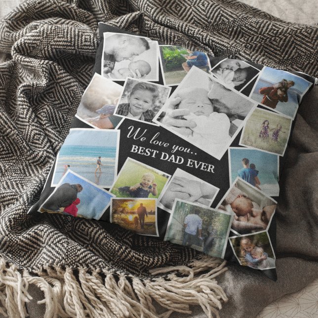 Personalised 17 Dad Photo Collage | Father's Day Cushion (Creator Uploaded)