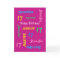 Personalised 17th Birthday Greeting Card, Hot Pink