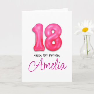 Personalised 18th Birthday Number Balloon Card