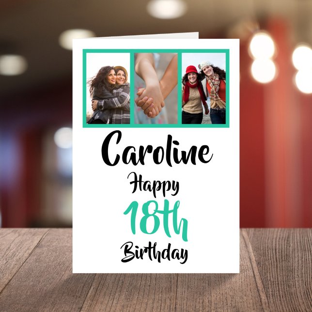 Personalised 18th happy birthday photo collage card (Creator Uploaded)