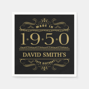 Personalised 1950 70th Birthday Napkin