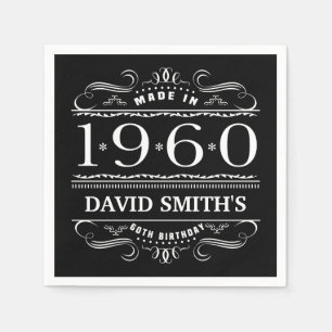 Personalised 1960 60th Birthday Napkin