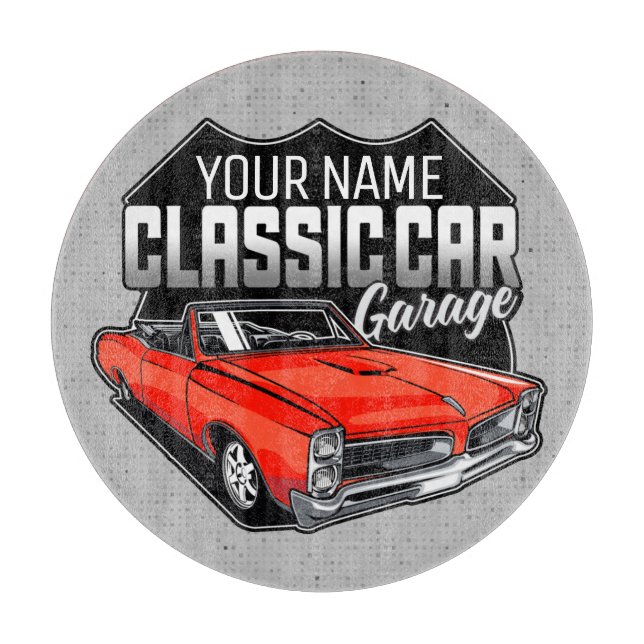 Personalised 1966 Convertible Classic Car Garage Cutting Board (Front)