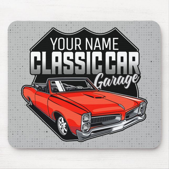 Personalised 1966 Convertible Classic Car Garage Mouse Pad (Front)
