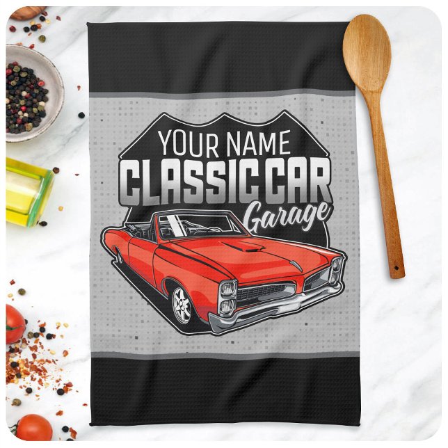 Personalised 1966 Convertible Classic Car Garage Tea Towel (Creator Uploaded)
