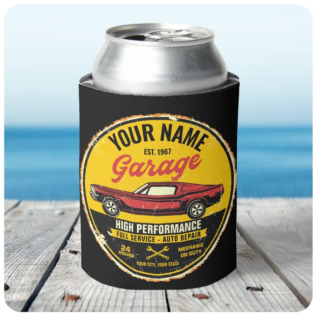 Personalised 1967 Fastback Red Classic Car Garage Can Cooler (Creator Uploaded)