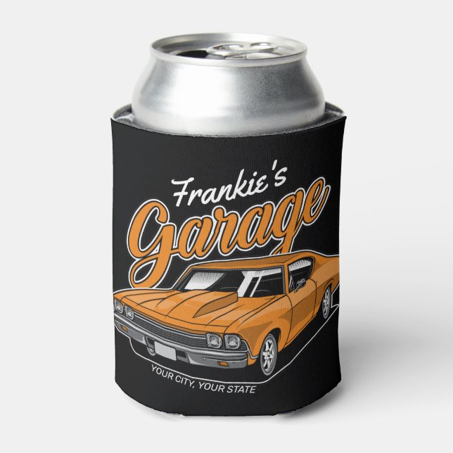 Personalised 1968 396 Classic Muscle Car Garage Can Cooler (Can Front)