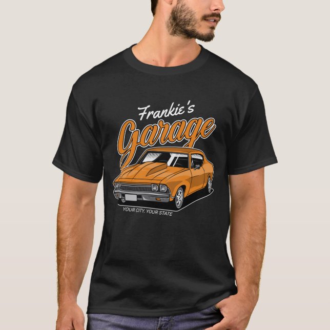 Personalised 1968 396 Classic Muscle Car Garage T-Shirt (Front)