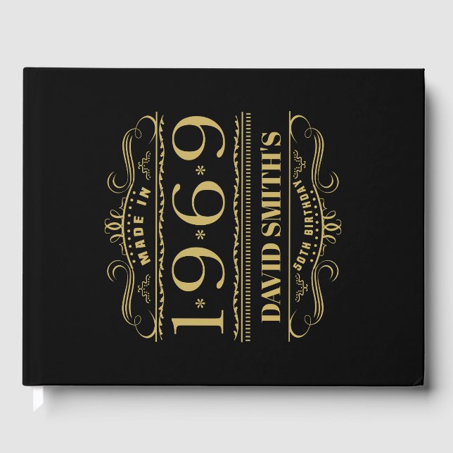 Personalised 1969 50th Birthday Guest Book (Front)