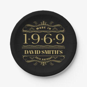 Personalised 1969 50th Birthday Paper Plate