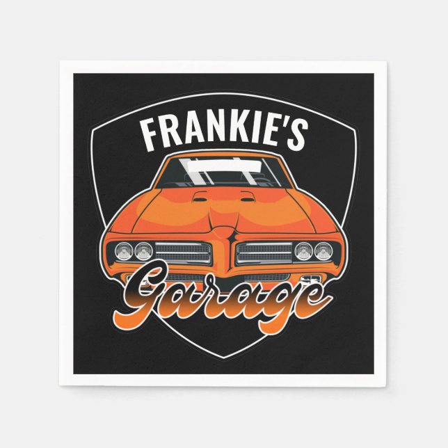 Personalised 1969 Ram Air 400 Muscle Car Garage  Napkin (Front)