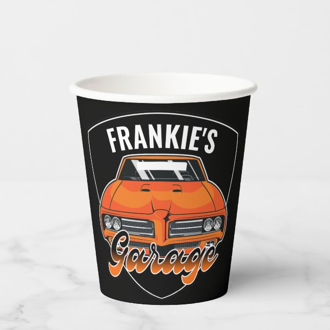 Personalised 1969 Ram Air 400 Muscle Car Garage Paper Cups (Front)