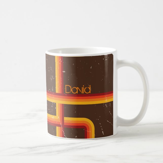 Personalised 1970s Style Geo Print Mug (Right)